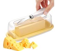 Genérico Burro con coperchio per piano di lavoro | Contenitore ermetico per formaggio che include lama taglierina, portapenne, per cucina controsoffitto e tavolo casa cottura formaggio