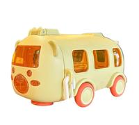 Generico Bus Water Bottle - 500ml Distinct Bus Shape Car Watering Cup With Straw And Strap - Hydration Assistant Water Bottle, Portable Solution Drinking Jug With Wheels For School, Sports Travel