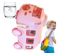 Generico Bus Water Bottle - 500ml Distinct Bus Shape Car Watering Cup With Straw And Strap - Hydration Assistant Water Bottle, Portable Solution Drinking Jug With Wheels For School, Sports Travel