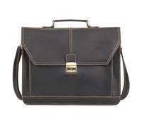 Generico Business Bag Genuine Leather Briefcase，Compatible For 15 Inch Notebook PC Computer Cowhide Messenger Bags(Dark Brown)