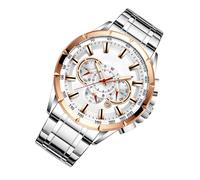 Generico Business Watch, Classic Men Chronograph Watches, Alloy Case, Stainless Steel Strap, Elegant Mechanical Band, Perfect Business Clothing Accessories for Teachers and Professionals, 2.4x2.4cm