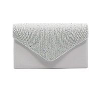 Generico Busta Con Stampa A Caldo In Raso Colorato Stile Europeo E Alla Per Banchetti Da Sposa (White 22X13X5Cm)