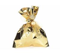 Generico Busta Sacchetto Regalo Oro Metallizzato cm 15x20, Set 100 Pezzi, cm 15 x 20 H, Decorazione per la Casa
