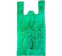 Generico buste molto grandi 30+20x60 gr. 13 verde biodegradabili compostabili norma EN 13432 per negozi alimentari, spesa usi domestici a strappo e asola shopper sacchetti bio resistenti (500)