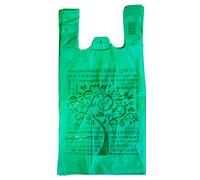 Generico buste molto grandi 30+20x60 gr. 13 verde biodegradabili compostabili norma EN 13432 per negozi alimentari, spesa usi domestici a strappo e asola shopper sacchetti bio resistenti (110)