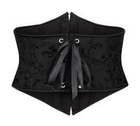Generico Bustino Corsetto Donna Bustier Top Slim Elegante Overbust Sottile con Lacci Nero Lace Up per La Vita Shapewear Vintage Gothic Party