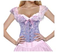 Generico Bustino Corsetto Donna con Coulisse Casual Cuore Stringivita Modellante Cintura Nero Halloween Festa Corsetti per Esaltare Le Dimensioni della Vita