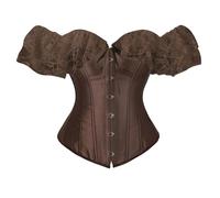 Generico Bustino Corsetto Donna Corsetti Top Gotico retrò Disossato Cuore Stringivita Modellante Pizzo Bustier con Coulisse Gioco Pirata