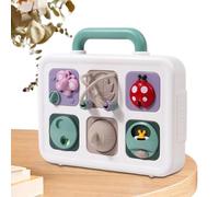 Generico Busy Cube Sensory Toys - Giocattolo Sensoriale Interattivo 23,5x21 Cm Giocattoli Educativi, Esplora Giocattoli Puzzle con Animali Didattici Scorrevoli per Ragazzi E Ragazze