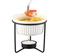 Generico Butter Melting Pot - Cheese Fondue Pot Tea Warmer Set | Ceramic Cordless Kitchen Supplies for Seafood Tea Snacks Fruit Milk Sauce Family Home Kitchen Party