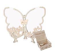 Generico Butterfly Guest Book, Wooden Butterfly-Shaped Signature Keepsake, /11.81x11.02x6.3 Inches Wedding, Guestbook Alternative for Birthdays, Personalized Wedding Memory Board