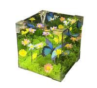 Generico Butterfly Light Cube - Night Light | Acrylic Crystal Ambience Lighting | LED Mood Lamp For Bedroom Decor | Luminous Glow Cube | Color-Changing Decorative Table Lamp For Home offfice