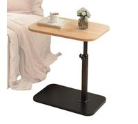 Generico C Table, 360 Degree Rotating End Tables, Small Space Side Tabble, Adjustable Height, Lightweight Portable Design, Black Finish, Couch Table, Bedside Desk for Living Room Bedroom