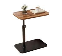 Generico C Table, Rotating Table, Sturdy Frame Compact Design Walnut Color Lightweight Build Modern Aesthetic Rolling Wheels, Adjustable Couch for Living, Room, Bedroom, Study, Small Spaces