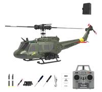 Generico C032 Elicottero RC per Adulti, UH-1 6CH Elicottero RC Militare in Scala con stabilizzazione giroscopica, Regalo per Gli Appassionati di Militari,Verde,1 Battery