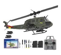Generico C032 UH-1 RC Elicottero Giocattolo per Adulti, 1/48 Scala 2.4G 6CH RC Brushless Flybarless Elicottero, 6-Axis Gyro Modello di aeromobile con Posizionamento Ottico di Flusso,2 Battery