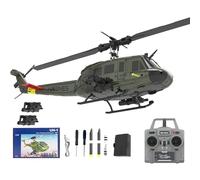 Generico C032 UH-1 RC Elicottero Giocattolo per Adulti, 1/48 Scala 2.4G 6CH RC Brushless Flybarless Elicottero, 6-Axis Gyro Modello di aeromobile con Posizionamento Ottico di Flusso,1 Battery