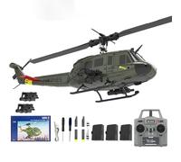 Generico C032 UH-1 RC Elicottero Giocattolo per Adulti, 1/48 Scala 2.4G 6CH RC Brushless Flybarless Elicottero, 6-Axis Gyro Modello di aeromobile con Posizionamento Ottico di Flusso,3 Battery