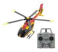 Generico C190 1/30 RC Elicottero per Adulti, H145 6CH Flybarless Aeromobili telecomandati con Lama Singola, Altitude Hold e Flusso Ottico,Red & Yellow,1 Battery