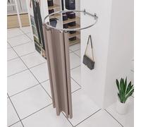 Generico Cabina Di Prova A Forma Di O, Spogliatoio Portatile Per Negozi Di Abbigliamento, Divisorio Per La Privacy Con Tenda Oscurante E Appendiabiti, Per Boutique(Milk Tea Color,80x40cm)