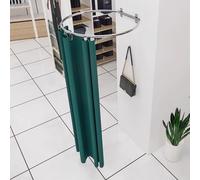 Generico Cabina Di Prova A Forma Di O, Spogliatoio Portatile Per Negozi Di Abbigliamento, Divisorio Per La Privacy Con Tenda Oscurante E Appendiabiti, Per Boutique(Dark Green,90x40cm)
