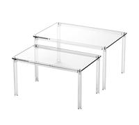 Generico Cabinet Organizer Shelf | Acrylic Cabinet Shelf Rack - 2 Pieces Space-Saving Desk Storage Riser Stand for Craft Room Coffee Station Bedroom Bathroom Showcase