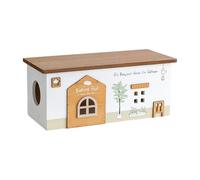 Generico Cable Organizer Box - Wooden Cabin Design Basket, Cord Storage Organizer, Tidy and Stylish Storage for Electronics, Desk, Phone, TV, Travel, Outdoor, Garage, and Craft Supplies