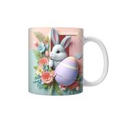 Generico Caffè Coniglio - 9,5 cm Ceramica - Mug 350ml per Tè Latte Acqua Casa Ufficio Cucina Camera Tavolo Pranzo Pasqua Festa Regalo