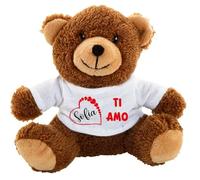 Generico Cagnolino marrone peluche 15 cm con maglietta personalizzabile morbido, tenerissimo e perfetto per sorprendere chi ami in ogni occasione regalo per compleanno anniversario San Valentin