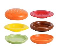 Generico Cake Plates,6 Tiers Hamburger Dessert Snack Plate Set | Elegant Stackable Cute Dinnerware Ceramic Easy To Clean Burger Shape Kitchen Dishes For Birthday Housewarming Mother's Day