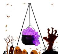 Generico Calderone delle Streghe di Halloween su treppiede, Grande calderone delle Streghe con luci,Ciotole Decorative per calderone Portatile - Robusta Decorazione di Halloween Resistente alle i