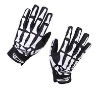 Generico Caldo Guanti Sportivi Scheletro Bicicletta Bici Moto Nero + Bianco XL