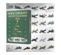 Generico Calendario dell'Avvento 2025 for Il 78° Anniversario dell'aeronautica Militare statunitense, 24 Giorni di Mini Aerei da Guerra iconici, Conto alla rovescia di Natale con ciondoli(1 PCS)