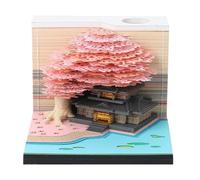 Generico Calendario Di Scultura Di Carta 3D, Con Artigianato Artistico, 8.5x8.5x7 Cm, Blocco Casa 'albero Di Fiori, Blocco Note A Fiori Multifunzionale, Compatto, Pianificazione Delle Lezioni E Note