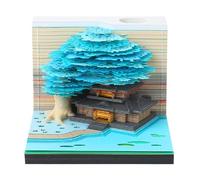 Generico Calendario Di Scultura Di Carta 3D, Con Artigianato Artistico, 8.5x8.5x7 Cm, Blocco Casa 'albero Di Fiori, Blocco Note A Fiori Multifunzionale, Compatto, Pianificazione Delle Lezioni E Note