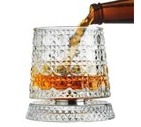 Generico Calice con movimento a - Recipiente per bevande trasparente, bicchierino con piede girevole, calice per liquori contemporanei, vetrina di articoli da bar di lusso, espositivo da tavolo a