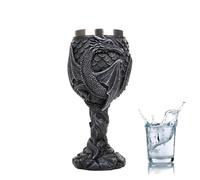 Genérico Calice Medievale - Coppa Fantastica Con Drago In Rilievo 3D | Bicchiere Da Vino | Bicchiere In Acciaio Per Casa, Feste E Collezionisti | Bicchieri Magici In Stile Medievale