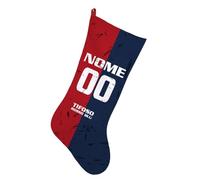 Generico Calza Befana Personalizzata con Nome e Numero Tifoso Calcio Full Print Dimensione 46x24 con Risvolto e appendono Materiale Pile Fronte E Policotone Retro (Tifoso Bologna)
