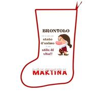 Generico Calza della befana con Stampa Personaggio Brontolo, Il più burbero dei Sette Nani Personalizzabile con Nome Ideale Come Regalo al Tuo Amico Sempre Arrabbiato!