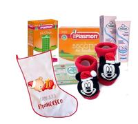 Generico Calza della befana Personalizzabile con Prodotti Prima Infanzia Calzini Rossi con Topo La Prima Calza Regalo Bambini Natale epifania Neonato neonata Primo Natale Teddy Il Mio Primo Natale