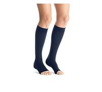 Generico Calze a Compressione Alte Fino al Ginocchio opache per maternità, 15-20 mmHg, Supporto moderato per Gambe doloranti Durante la Gravidanza, Punta Aperta, Blu Navy, Taglia M (Blu Navy Ta