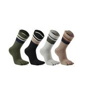 Generico Calze con dita 5 Paia Di Calzini Da Uomo In Cotone A Righe Spessi, Morbidi Ed Elastici Che Assorbono Il Sudore, Mantengono Caldo Vestito Festa, Lunghi Dita(MULTI)