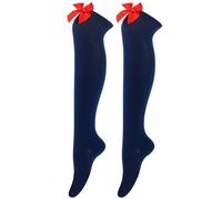 Generico Calze Coppia Divertenti,Calzini Sexy con Fiocco sopra Il Ginocchio Calzini Alti Donna