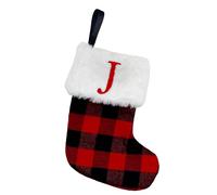 Generico Calze di Natale con Lettere,Calze di Natale con Nomi - Pendenti con per Albero di con Lettere,Ciondoli per Albero di Modello Scozzese Natalizi Borse Pendenti per Decorazioni Natalizie