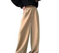 Generico Calze Leggins Pantaloni Running Donna Invernali Nuovi pantaloni trascinanti da pavimento a gamba larga per la primavera e l'autunno da donna con Leggins Donna Felpati Pantaloni (Khaki, XL)