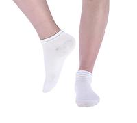 Generico Calze Riposanti Donna Per Circolazione Socks Uomo Calzini con impugnatura senza schienale in tinta unita da donna Calzini sportivi alla caviglia da Calza Antitrombotica (White, One Size)