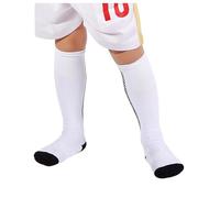 Generico Calze sportive per bambini Stampe rigate altezza mezza polpaccio Traspiranti e comode Fondo antiscivolo per calcio (White, One Size)
