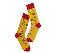 Genérico Calzini divertenti, Calzini unisex per uomo e donna, calzini in cotone, calzini stampati, calzini pazzi, taglia unica, cibo del mondo, Paella giallo, Taglia unica