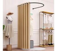 Generico Camerino Per Negozio Di Abbigliamento, Camerino A Forma Di U Utilizzato In Centri Commerciali, Boutique E Uffici, Include Tenda Oscurante(Yellow,95x95cm)