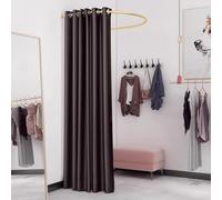Generico Camerino Per Negozio Di Abbigliamento, Camerino Dorato A Forma Di U Per La Protezione Della Privacy E Divisorio, Compresa Tenda Oscurante(Black,80x80cm)
